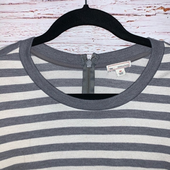 Gap Stripe Ponte Dress Heather Gray Size Medium - Picture 6 of 10